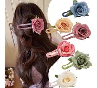 XFSRG 6 Pezzi Rose Fermaglio Capelli Donna Eleganti Design Curvo Mollette Antiscivolo per Tutte le Strutture dei Capelli(Multicolore A)