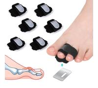 XFSRG 6 Pezzi Separa Dita Piedi Correttore in Nylon per Dito a Martello Raddrizza Dita Piedi per Tutore e Sollievo (Nero)