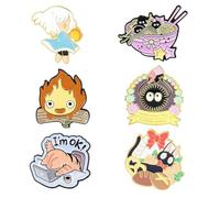 XFSRG 6 Pezzi Spille Smaltate Set Badge Anime Giapponesi Resistente Lega di Zinco Accessori Moda Kawaii Regalo per Appassionati di Manga