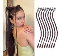 XFSRG 8 Pezzi Coda Capelli Extension Donna Lisci Wrap Around Treccia Finta Posticci per Capelli Extension Coda Di Cavallo con Coulisse Sintetici Clip Elastici Chignon Finti Sintetica Ondulato