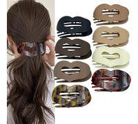 XFSRG 8 Pezzi Fermaglio Capelli Donna Piatto Cuore Eleganti Antiscivolo Molletta Curvo Hair Clips per Capelli Sottili e Spessi(Multicolore C)