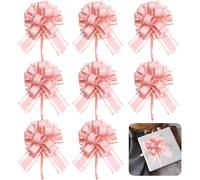 XFSRG 8 Pezzi Fiocchi Auto Matrimonio Coccarde Fiocco Matrimonio per Fiocchi Mazzi di Cesti Auto Feste di Natale e Matrimoni Fioristi(Rosa)