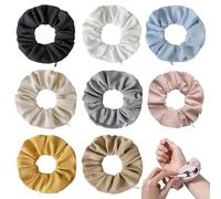 XFSRG 8 Pezzi Scrunchies per Capelli Multicolori Velluto Elastico in Scrunchies con Cerniera Set Morbido Elastici Capelli per Capelli da Donna Bambina Accessori (Set 2)