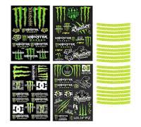 XFSRG Adesivi Moto Monster Energy Kit Decalcomanie Adesivi per Auto Moto Bici Casco Stile Unico e Accattivante Perfetti per Appassionati e Personalizzazione Veicoli