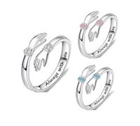 XFSRG Anelli Donna Abbraccio Eleganti Regolabili Argento per Uomo e Donna Moda Quotidiana e Occasioni Speciali