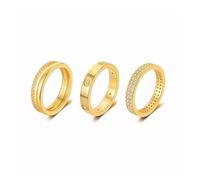 XFSRG Anelli Donna Eleganti in Oro Set di 3 Anelli Regolabili per Donna Anelli Argento con Zirconi Gioielli di Moda per Ogni Occasione