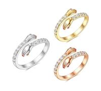 XFSRG Anelli Donna Eleganti Regolabili con Design Abbraccio Anello Argento e Oro per Occasioni Speciali