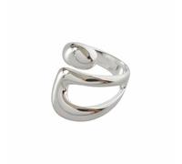 XFSRG Anello Donna e Uomo - Anelli Aperto Regolabile a Forma Geometrica Irregolare Gioiello Statement Adatto all’Uso Quotidiano (Argento)