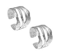 XFSRG Anello Donna in Argento e Oro 18k Placcato Design Moderno e Elegante Gioielli di Lusso per Ogni Occasione (Argento)