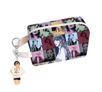 XFSRG Beauty Case Donna Cartoon Borsa da Viaggio Impermeabile in PU con Portachiavi Borsa Trucco Regalo per Donne e Amanti della Musica (B)