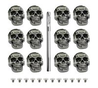 XFSRG Borchie Teschio con Vite di Fissaggio 12 Pezzi Cranio Tappo Vite Borchie Punk Decorare il Cuoio Fai Da Te Bottone Teschio per Borsa Vestiti Scarpe
