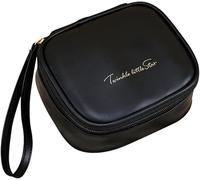 XFSRG Borsa Cosmetica Quadrata Compatta Elegante Necessaire Trucco Portatile Custodia Toilette Viaggio Pochette Bagno Impermeabile Maniglia