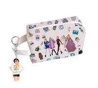 XFSRG Borsa Donna da Viaggio Beauty Case in con Portachiavi Cerniera Pouch Bag Borsa Per Il Trucco Ispirata Agli Album Trucco Regalo Amanti della Musica Singer Tour Merchandise(C)