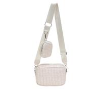 XFSRG Borsa Donna Intrecciata da Spiaggia in Paglia con Cerniera - Borsa Estiva a Tracolla Leggera e Capiente per Mare e Vacanze (Beige)