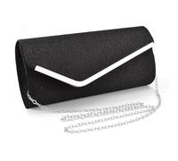 XFSRG Borsa Donna Pochette Cerimonia Clutches Moda Borse da Sera Glitterata Elegante Clutch con Catena Staccabile per Cocktail Festa Matrimonio (Nero)