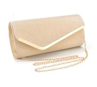 XFSRG Borsa Donna Pochette Cerimonia Clutches Moda Borse da Sera Glitterata Elegante Clutch con Catena Staccabile per Cocktail Festa Matrimonio (Oro)