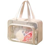 XFSRG Borsa Trasparente Necessaire Bagno Doppio Strato Impermeabile Cosmetico Beauty Case Organizzatore Viaggio Trasportabile Maniglia