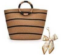 XFSRG Borse di paglia per le donne Borsa da Spiaggia Tessitura Borse Tote Bag Della Benna All'aperto Casual Fatto Per Viaggi Data E Vacanze