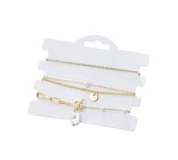 XFSRG Bracciale a Doppio Strato Bracelet Femme Élégan Ensemble de Bracelets en Acier Inoxydable avec Perles et Chaînes Bijoux Tendance pour Femmes