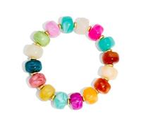 XFSRG Bracciale Boho Cristallo Donna con Perline Elastiche Tondeggianti Donna Stile Bohémien Bracciale Perline Pietra Naturale Gioiello da Polso per Donne e Ragazze (Colorato 1)