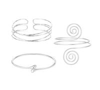 XFSRG Bracciale Braccio Superiore Donna Arm Cuff Spirale Metallo Acciaio Inossidabile Bracciale Set di 3 Braccialetti Donna Acciaio Braccio Elegante