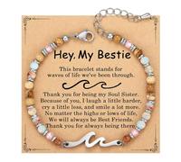 XFSRG Bracciale Citrino Quarzo Naturale Donna Pietre Naturali Acciaio Inossidabile Braccialetto Perline Cristallo Citrino Giallo Gioielli(Multicolore-2)