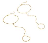 XFSRG Bracciale con Anello per le dita per donne e ragazze gioielli boho 2 Pezzi Lega Eleganti Moda Bracciale