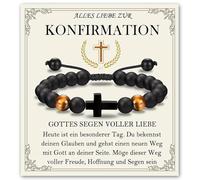 XFSRG Bracciale Croce Per Ragazzi Come Regalo Stiloso Per Battesimo Comunione O Cresima Realizzato In Materiale Di Alta Qualità (KONFIRMATION)
