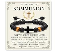 XFSRG Bracciale Croce Per Ragazzi Come Regalo Stiloso Per Battesimo Comunione O Cresima Realizzato In Materiale Di Alta Qualità (KOMMUNION)