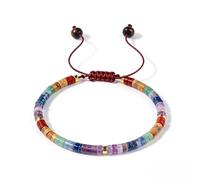 XFSRG Bracciale Donna 7 Chakra Pietre Naturali Bracciali Regolabile con Perline Colorate Bracciale per Yoga Meditazione Gioielli Regalo Accessori per Ragazze