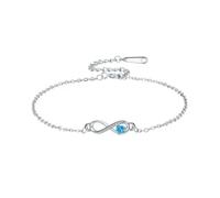 XFSRG Bracciale Donna Argento 925 Elegante con Pendente Infinito e Cristallo Verde Braccialetti Amicizia per Ogni Occasione (Azzurro)