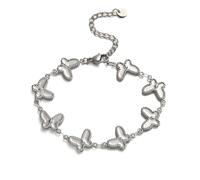 XFSRG Bracciale Donna Argento Farfalla Elegante Gioielli Donna Moda Accessorio Perfetto per Ogni Occasione (Argento)