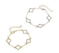 XFSRG Bracciale Donna Argento Oro con Cristalli Eleganti Gioielli Donna di Lusso per Ogni Occasione Braccialetto Regolabile per Eventi Speciali e Uso Quotidiano