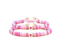 XFSRG Bracciale Donna Colorato Cuore Rosa Elegante Gioielli Moda Braccialetto Regali Natale