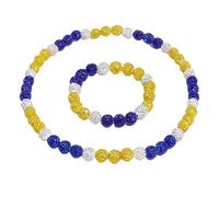 XFSRG Bracciale Donna Colorato Elegante Braccialetti Amicizia Moda Gioielli Bracciale Tennis Donna (Giallo Blu Bianco)