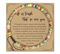 XFSRG Bracciale Donna con Perline Colorate in Pietre Naturali 7 Chakra Bracciale Perline Boho Braccialetto Protezione Portafortuna per Moglie Mamma (Multicolore 2)