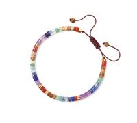XFSRG Bracciale Donna con Perline Colorate in Pietre Naturali 7 Chakra Bracciale Perline Boho Braccialetto Protezione Portafortuna per Moglie Mamma (Multicolore 1)