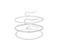 XFSRG Bracciale Donna Elegante a Tre Fili in Argento con Dettagli Brillanti Gioielli di Moda per Ogni Occasione (2)