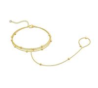 XFSRG Bracciale Donna Oro Catena con Anello Bracciale a Mano Elegante Braccialetto alla Moda per Donna Gioielli di Lusso per Occasioni Speciali (Acciaio)