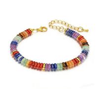 XFSRG Bracciale Donna Pietre Naturali Chakra Multicolore Braccialetto Elastico Regolabile Gioielli Spirituali Meditazione Yoga Accessori Moda Femminile