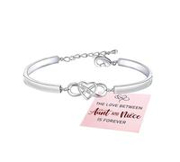 XFSRG Bracciale Donna Rigido Simbolo Infinito Cuore Zirconi Elegante Gioiello Accessorio Argento Regolabile Chiusura Sicura