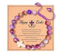 XFSRG Bracciale Donna Signora Braccialetto Perline Semiprezioso Cristallo Naturale Elastico Elastico Cristallo Pietre Naturali Bracciali (Viola)