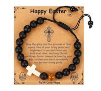 XFSRG Bracciale Donna Signora Braccialetto Perline Semiprezioso Cristallo Naturale Elastico Elastico Cristallo Pietre Naturali Bracciali (Nero)