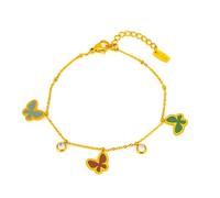 XFSRG Bracciale Farfalla con Strass Bracciali a Catena Fiori Gioiello da Polso Elegante Braccialetti Fiore a Cinque Petali Bracciale con Fiori Accessorio Donna