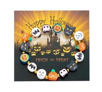 XFSRG Bracciale Halloween Ghirlanda di Fantasmi Zucca Braccialetti Colorata Ipoallergenica per Halloween Feste in Maschera