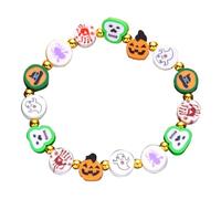 XFSRG Bracciale Halloween Ghirlanda di Fantasmi Zucca Braccialetti Colorata Ipoallergenica per Halloween Feste in Maschera