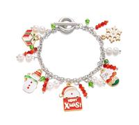XFSRG Bracciale Natalizio Donna Ciondolo Babbo Natale Braccialetto Creativi e Carini per Feste Celebrazioni Ritrovi