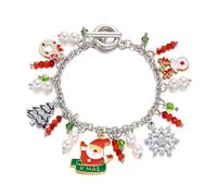 XFSRG Bracciale Natalizio Donna Ciondolo Babbo Natale Braccialetto Creativi e Carini per Feste Celebrazioni Ritrovi