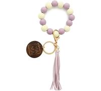 XFSRG Bracciale Portachiavi Elegante Perline Leopardate Nere Marroni Ciondolo Nappa Accessorio Borsa Donna