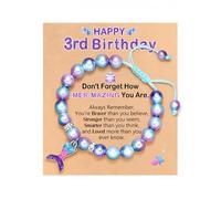 XFSRG Braccialetti Bambina Colorati Con Perle E Ciondolo Sirena Bracciale Ragazza Per Compleanni E Occasioni Speciali (Blue 3rd)